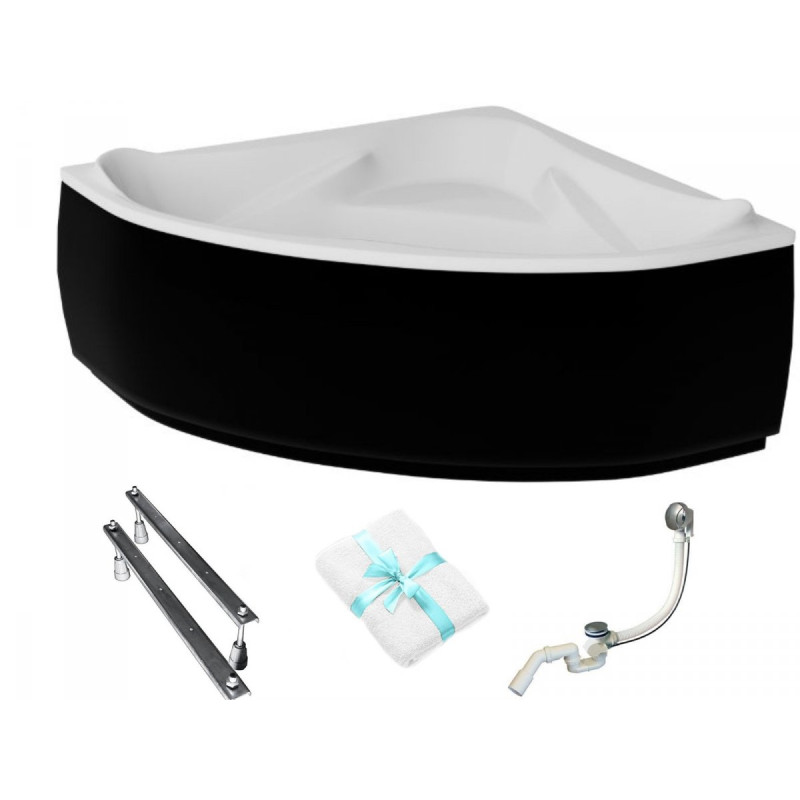 Luksusowa Wanna Narożna EWA 134x134 z Syfonem i Obudową - Elegancja i Komfort w Jednym