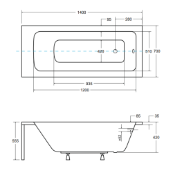 Luksusowa wanna Talia 140x70 Besco z GRATIS akcesoriami – Perfekcyjny relaks w Twoim domu!