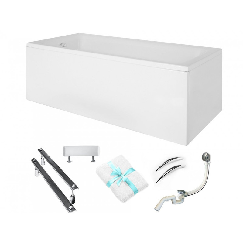 Luksusowa Wanna 170x75 Talia Premium z Syfonem i Obudową - Twoje Domowe Spa!