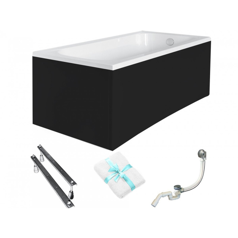 Ekskluzywna Wanna Continea 150x70 z Czarną Obudową + Syfon w Zestawie