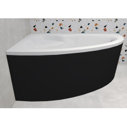 Elegancka Wanna Narożna Besco Natalia 150x100 Lewa z Czarną Obudową