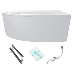 Elegancka Wanna Narożna Natalia 150x100 Prawa z Obudową i Syfonem Besco