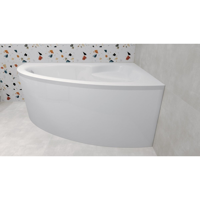 Elegancka Wanna Narożna Natalia 150x100 Prawa z Obudową i Syfonem Besco