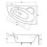 Luksusowa wanna narożna Natalia 150x100 prawa - nowoczesny design firmy Besco