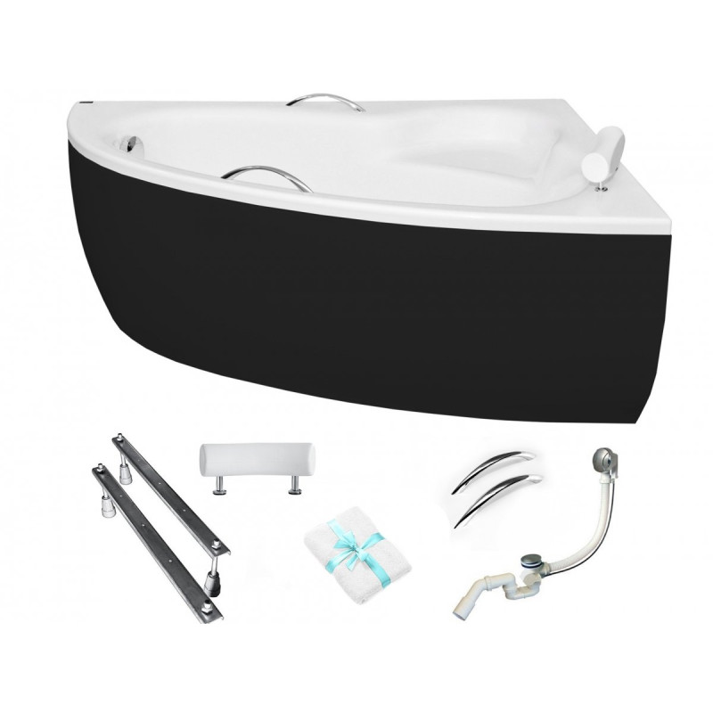 Elegancka wanna narożna z obudową Besco Natalia 150x100 prawa - Twoja oaza relaksu!