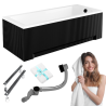Elegancka wanna akrylowa BESCO Shea 170x70 cm z czarną ryflowaną obudową i zestawem montażowym