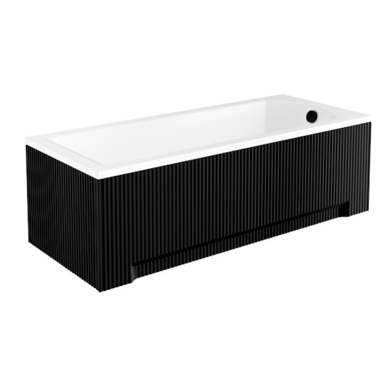 Wanna Akrylowa Shea 180x80 cm Czarna z Syfonem Automatycznym