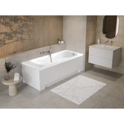Elegancka wanna akrylowa BESCO Majka Nova 160x70 cm z ryflowaną obudową i montażem 5w1