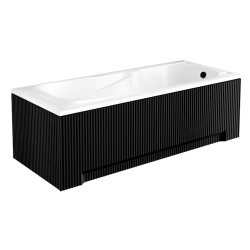 Wanna Akrylowa Besco Majka Nova Czarna 160x70 cm z Syfonem 5w1