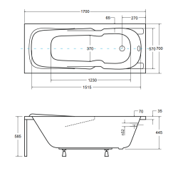 Luksusowa Wanna Akrylowa BESCO Majka Nova 170x70 z Czarną Obudową - Perfekcja i Elegancja!