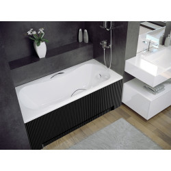 Wanna akrylowa BESCO Aria Plus 160x70 czarna z zestawem montażowym