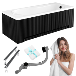 BESCO Bona Wanna Akrylowa 150x70 - Elegancja i Nowoczesność w Czerni