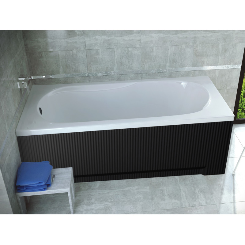 Wanna akrylowa Besco Bona 160x70 czarna obudowa z zestawem montażowym