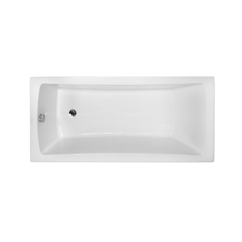 Wanna Akrylowa BESCO Optima 150x70 Czarna z Syfonem Automatycznym