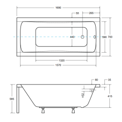 Oaza Komforu - Wanna Akrylowa Besco Optima Premium 170x70 z Antybakteryjną Powłoką