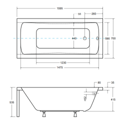 Elegancka Wanna Besco Optima Premium 160x70 Czarna z Syfonem - Elegancja i Komfort w Jednym