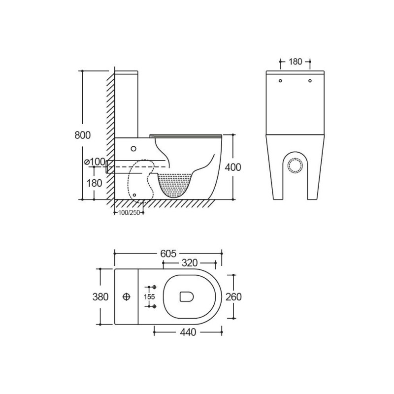 Łazienkowa Elegancja: Kompakt WC Lavita Nautilius Czarny + Środek Pielęgnacyjny