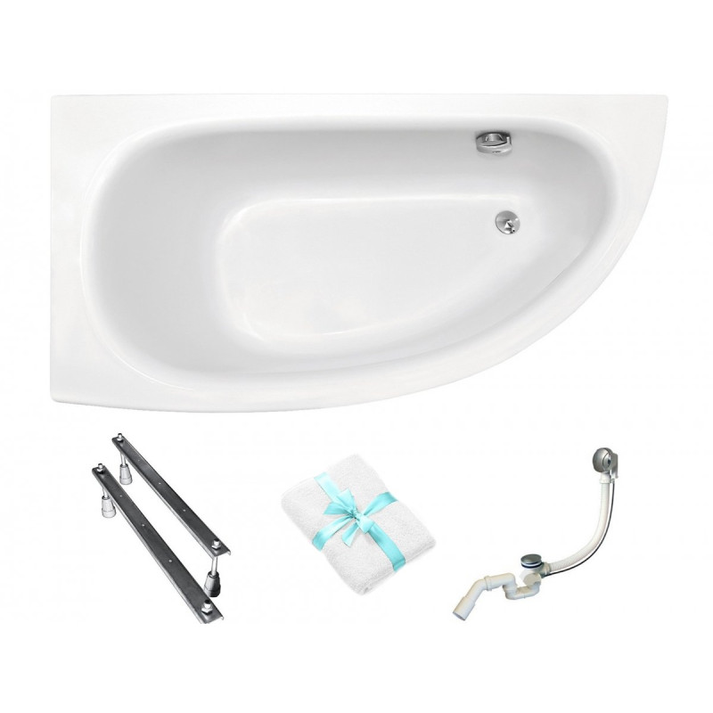 Nowoczesna Wanna Milena 150x70 Lewa BESCO z Automatycznym Syfonem - Twoja Oaza Relaksu!