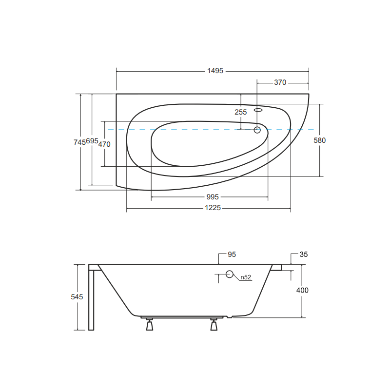 Nowoczesna Wanna Milena 150x70 Lewa BESCO z Automatycznym Syfonem - Twoja Oaza Relaksu!