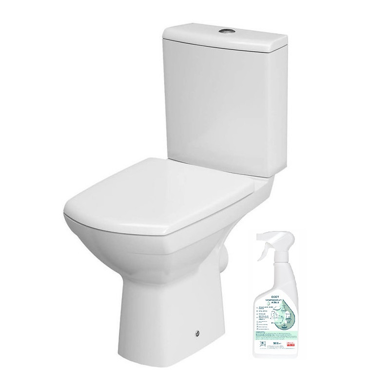 CARINA NEW CLEANON 010 - Kompaktowy WC z deską wolnoopadającą i systemem czystości