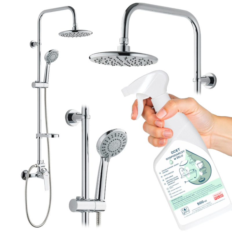 Relaksujący Zestaw Prysznicowy ENNA - Chromowany Klasyk z Ergonomiczną Deszczownią
