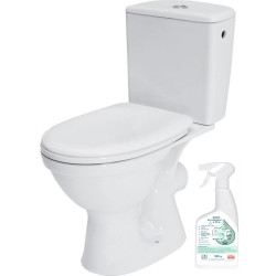 WC Kompakt Merida Poziomy z Antybakteryjną Deską i Oszczędnym Systemem Spłukiwania