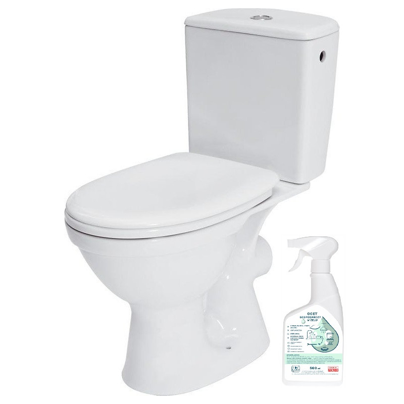 WC Kompakt Merida Poziomy z Antybakteryjną Deską i Oszczędnym Systemem Spłukiwania