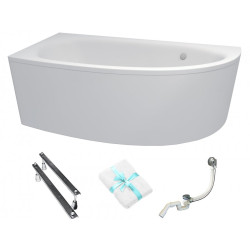 Elegancka Wanna MILENA 150x70 Lewa BESCO z Automatycznym Syfonem i Obudową!