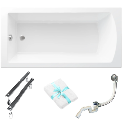 Elegancka Wanna TOLA 170x75 z Syfonem i Ręcznikiem - Nowoczesny Design!