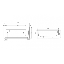 Elegancka Wanna TOLA 170x75 z Syfonem i Ręcznikiem - Nowoczesny Design!
