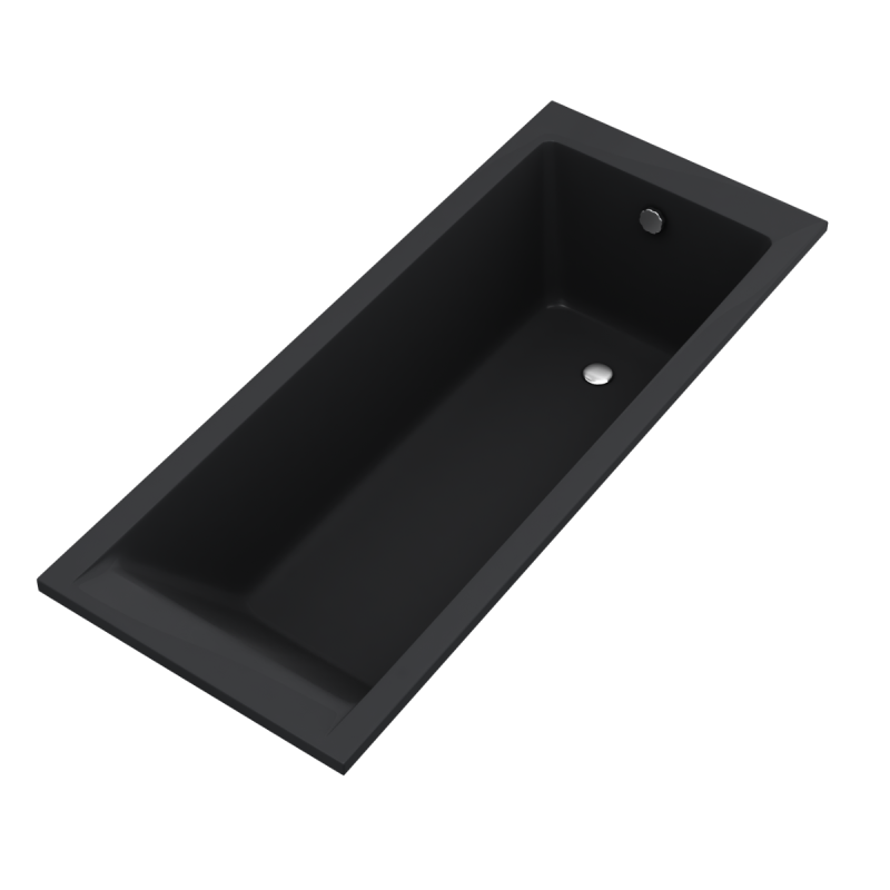Ekskluzywna Wanna KRONOS SLIM 170x70 Czarny Mat z Syfonem - Nowoczesny Styl i Komfort