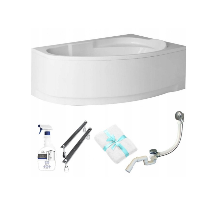 Polimat Wanna Narożna Marea 160x100 Prawa z Syfonem i Obudową – Komfort i Styl w Twojej Łazience!