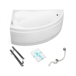 Wanna akrylowa BESCO Ada 140x90 Lewa + zestaw montażowy