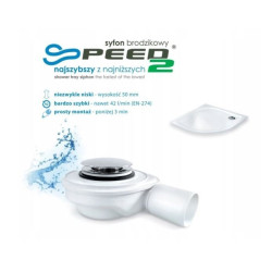 Syfon Brodzikowy Speed 2 Ø50 z Samoczyszczącą Konstrukcją + Gratis Żelowy Ocet Gospodarczy