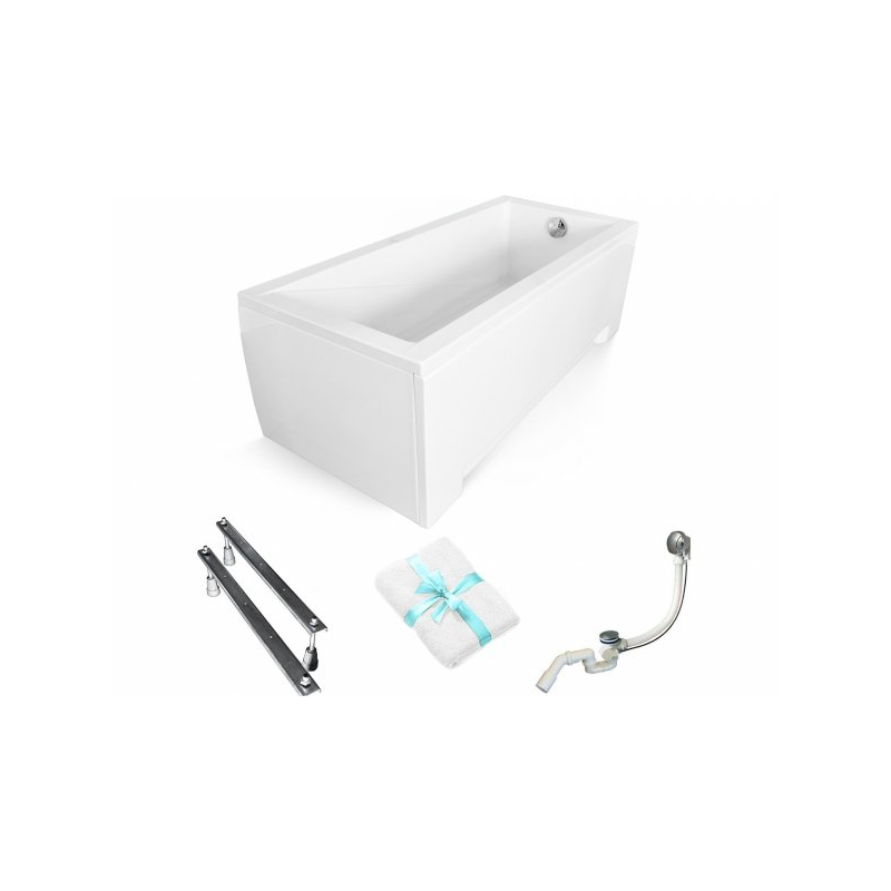 EleganceLine Wanna Modern 120x70 cm z Zestawem Syfonu Złotego i Antybakteryjną Powłoką