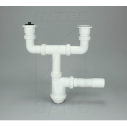 Zestaw Syfon Zlewozmywakowy 2-komorowy + Ekologiczny Ocet w Żelu Gratis