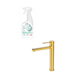 Invena GLAMOUR Gold - Wysoka Bateria Umywalkowa + Ocet w żelu GRATIS