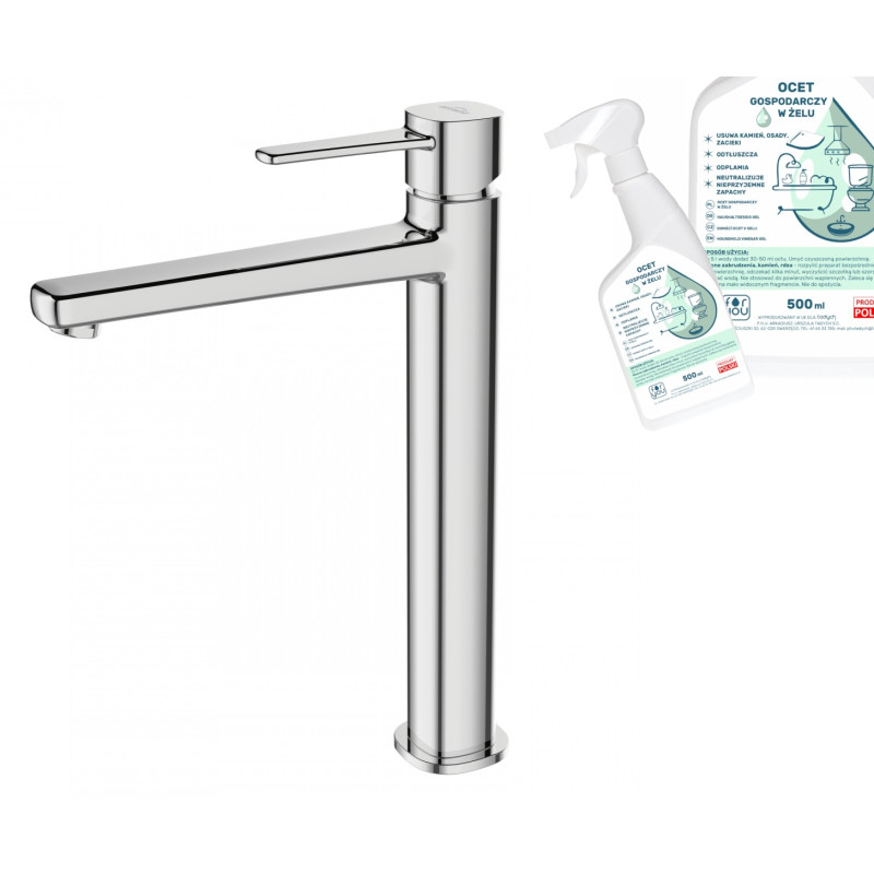 Invena GLAMOUR - Bateria umywalkowa wysoka + gratis ocet w żelu dla Twojej łazienki!