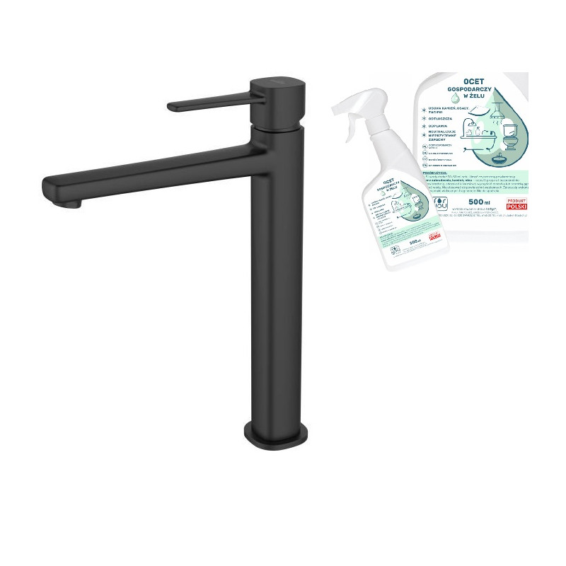 Czarna Bateria Umywalkowa GLAMOUR + Gratis Ocet Gospodarczy w Żelu