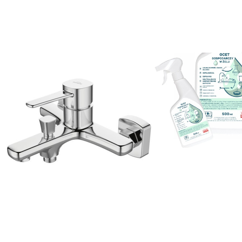 Nowoczesna Bateria Wannowa Glamour Chrom + Ocet Gospodarczy w Żelu Gratis