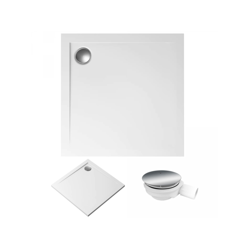 Luksusowy brodzik prysznicowy GEOS 100x100 z syfonem - Elegancja i funkcjonalność w Twojej łazience