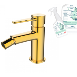 Złota bateria bidetowa Glamour BB-02-009 z oszczędnym perlizatorem i gratisem czyszczącym