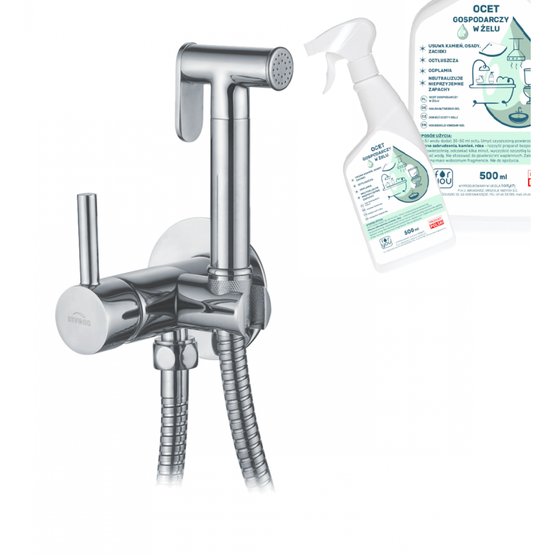 Glamour Chrom - Podtynkowa Bateria Bidetowa z Bidettą + Gratis Żel Ocet Gospodarczy