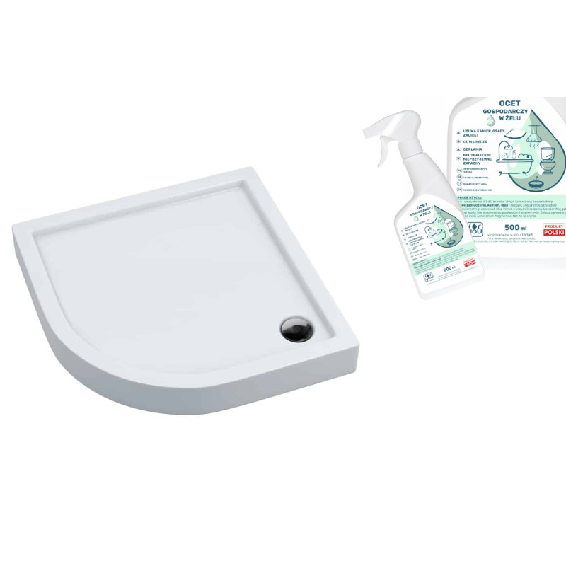 Kronos PLUS Brodzik 80x80 z Powłoką Antybakteryjną + Gratis Ocet Czyszczący w Żelu