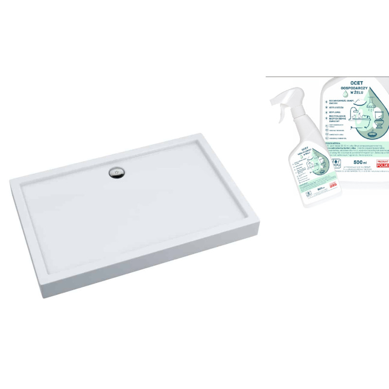 Brodzik Kronos PLUS 120x70cm z powłoką Antibac + gratis ocet czyszczący w żelu