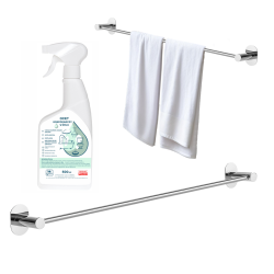 Chromowany Wieszak MIRI 61cm z Dwoma Opcjami Montażu + Gratis Ocet Gospodarczy w Żelu