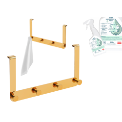 Elegancki Wieszak na Prysznic MIRI Złoty + Gratis Ekologiczny Ocet Czyszczący
