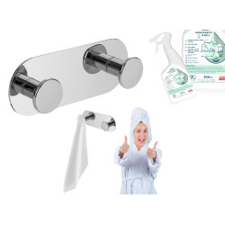 Podwójny chromowany wieszak MIRI + gratis żelowy ocet czyszczący