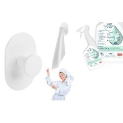 Uniwersalny Biały Haczyk Łazienkowy Samoprzylepny + Gratis Ocet Gospodarczy w Żelu