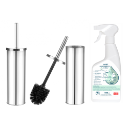 Elegancka szczotka WC LAVEO MIRI - Chromowane wykończenie + Ocet gospodarczy w żelu gratis